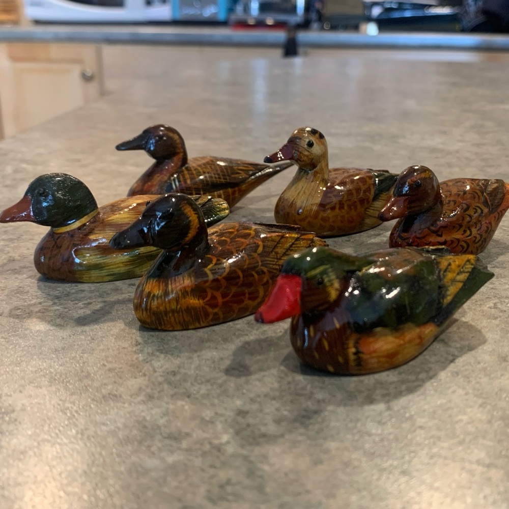 Set of 6 Mandarin Love Duck/ Feng shui ducks / Mini decoy
